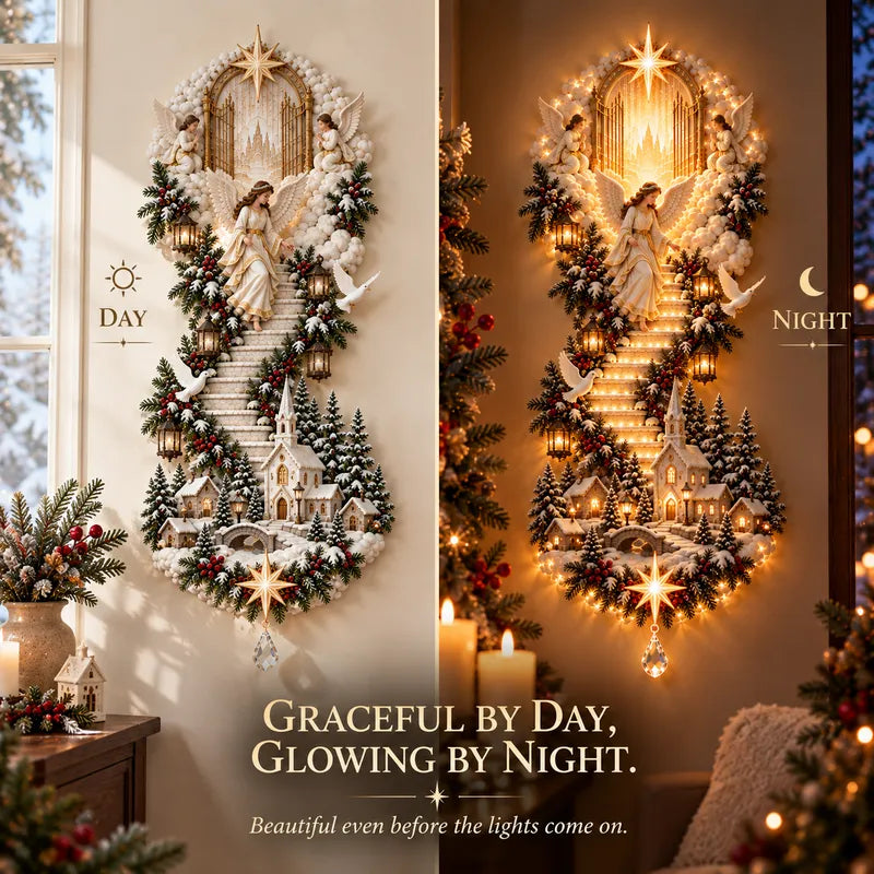 ✨ Jesus Light of Heaven Christmas Wall Hanging – Illuminated Nativity Wall Decor