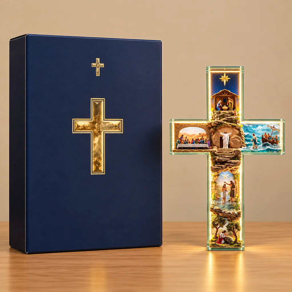 ✝️ Illuminated Story of Jesus Cross – Six Sacred Scenes, One Timeless Story of Faith