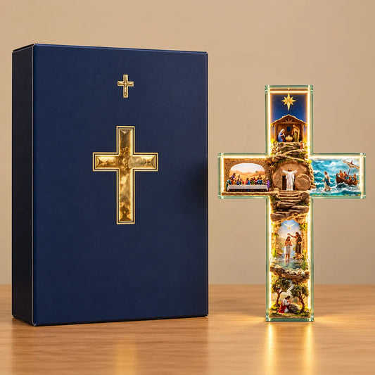 ✝️ Illuminated Story of Jesus Cross – Six Sacred Scenes, One Timeless Story of Faith