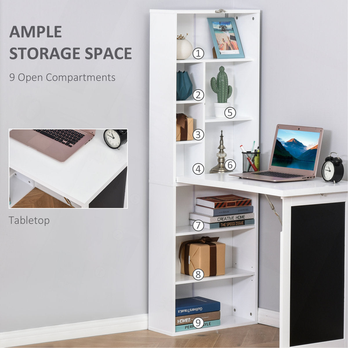 ✨ Fold‑Out Wall‑Mounted Writing Desk – Convertible Home Office Workstation