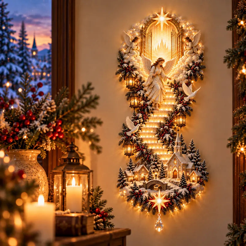 ✨ Jesus Light of Heaven Christmas Wall Hanging – Illuminated Nativity Wall Decor