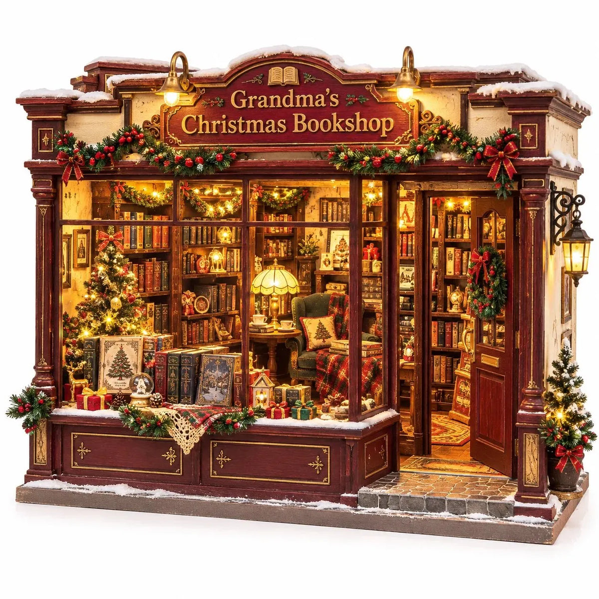 🧵 Cozy Quilt Shop DIY Kit – Light‑Up Christmas Miniature You Build Yourself