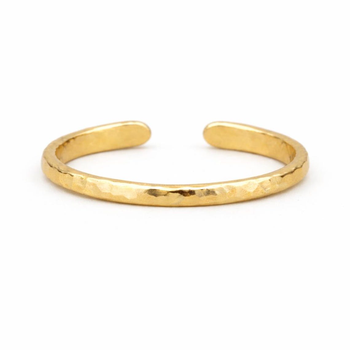 Plated Hammered Adjustable Toe Ring Adjustable Midi Ring Gold Vermeil Jewelry