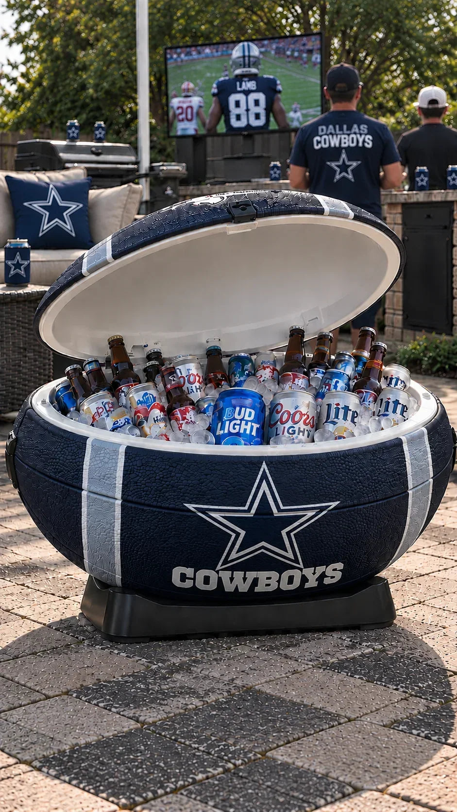 🏈 Football‑Shaped Cooler – 50+ Can Game Day Cooler