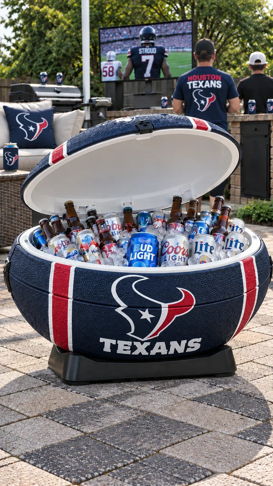 🏈 Football‑Shaped Cooler – 50+ Can Game Day Cooler