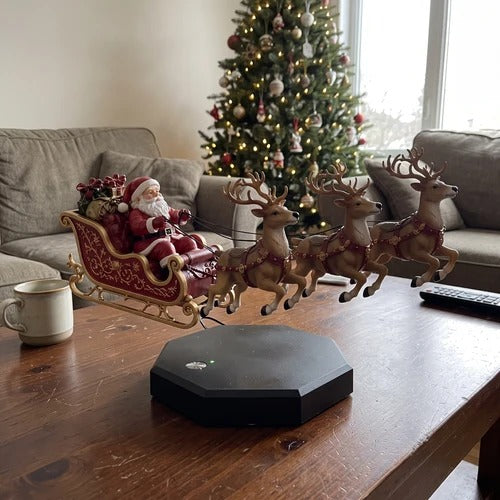 🎅 Magnetic Floating Christmas Sleigh – LED Holiday Decoration