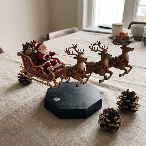 🎅 Magnetic Floating Christmas Sleigh – LED Holiday Decoration