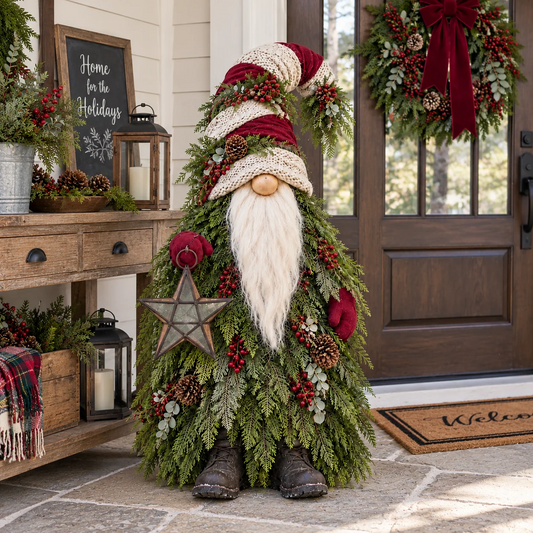 🎄 Light‑Up Christmas Gnome with Glowing Star – Woodland Holiday Decor