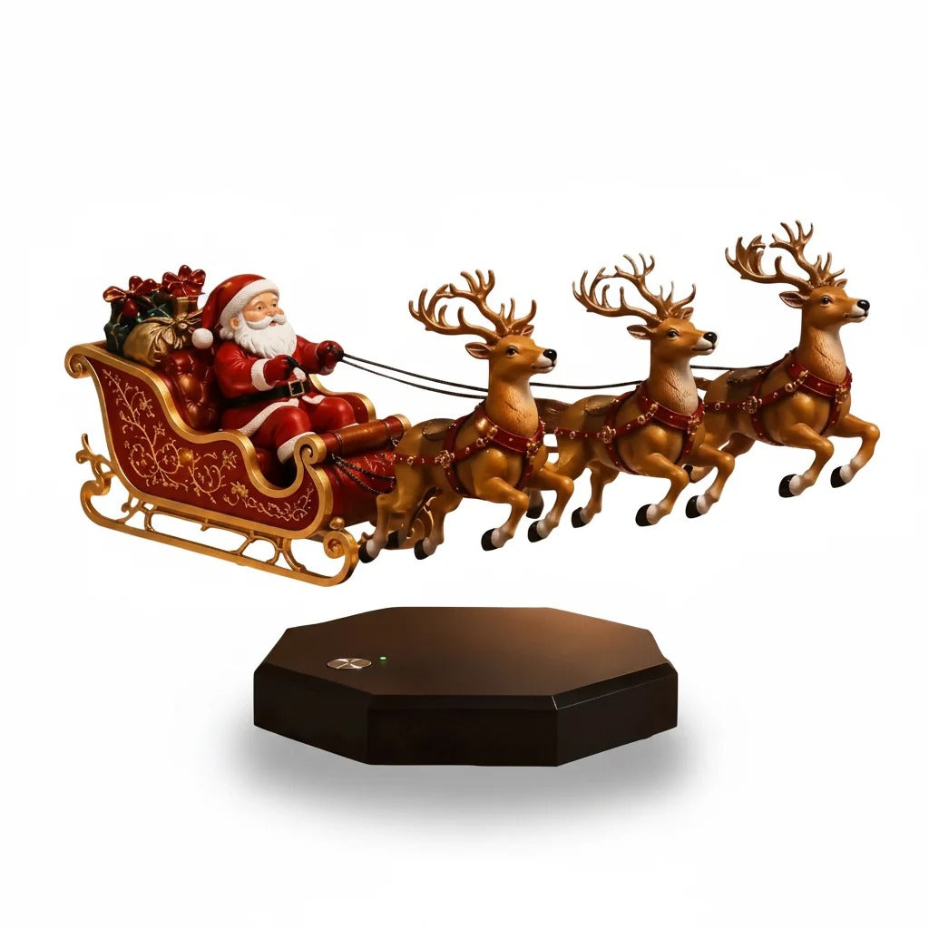 🎅 Magnetic Floating Christmas Sleigh – LED Holiday Decoration