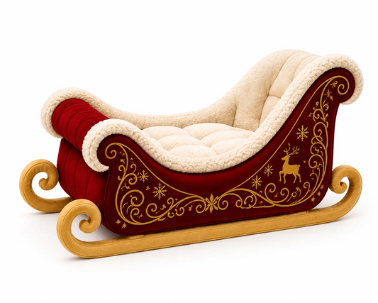 🎄 Christmas Sleigh Dog Bed – Cozy Holiday Pet Bed